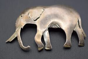 Elephant Sterling Silver 925 Brooch Pin signed